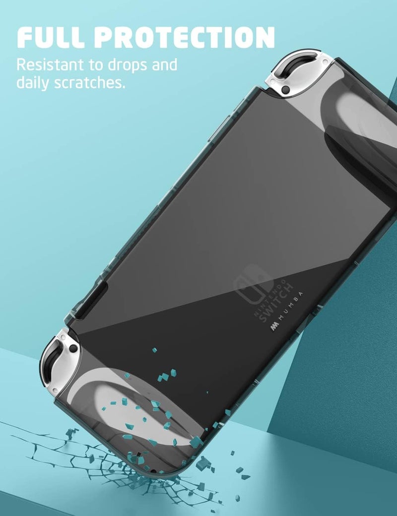 Mumba Case for Nintendo Switch OLED 2021, [Thunderbolt Series] Protective Clear Cover with TPU Grip Compatible with Nintendo New Switch OLED 7 Inch Console and Joy-Con Controller (FrostBlack) - Image 5